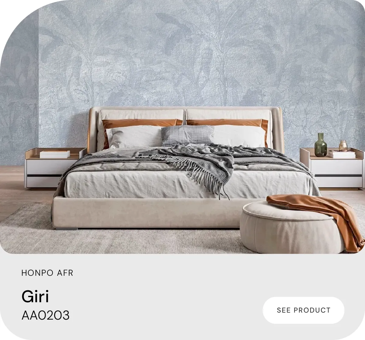 Giri Blue Monochromatic Tropical